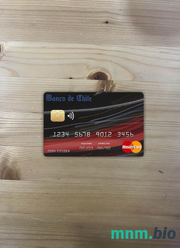 Chile Banco de Chile bank wygląd zdjęcia mastercard skan PSD + zdjęcie